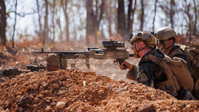 US Marines in action at Mount Bundey Training Area. They will soon be joined by their Japanese counterparts.