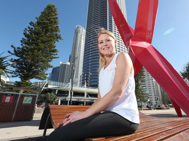 Photo at Surfers Paradise of Kristen Willoughby who  will be running in the Marathon for Cistic Fibrosis.Photo Richard Gosling