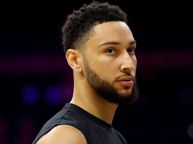 PHILADELPHIA, PENNSYLVANIA - MARCH 10: Ben Simmons #10 of the Brooklyn Nets warms up before the game against the Philadelphia 76ers at Wells Fargo Center on March 10, 2022 in Philadelphia, Pennsylvania. NOTE TO USER: User expressly acknowledges and agrees that, by downloading and or using this photograph, User is consenting to the terms and conditions of the Getty Images License Agreement.   Elsa/Getty Images/AFP == FOR NEWSPAPERS, INTERNET, TELCOS & TELEVISION USE ONLY ==