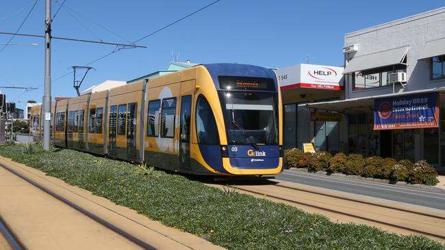 A Gold Coast tram yesterday Picture: Mike Batterham