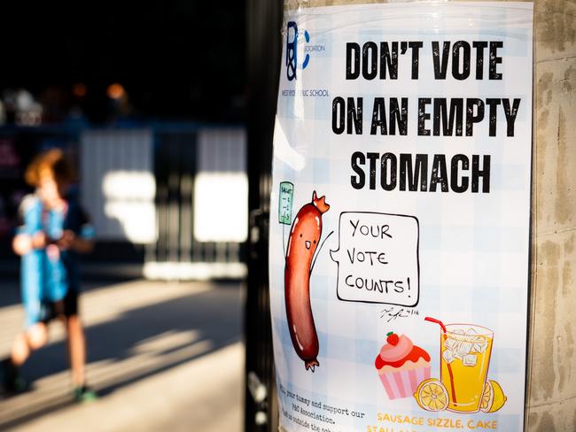 Scenes at a polling station in Bradfield on election day. Photo: Tom Parrish