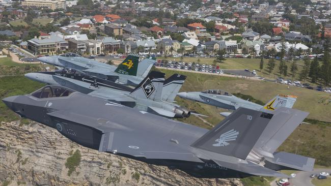 Royal Australian Air Force aircraft in Newcastle. Picture: Supplied