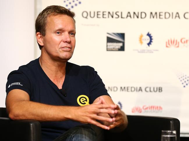 Qld's chief entrepreneur Mark Sowerby speaking at the Queensland Media Club, Brisbane Convention Centre, South Bank. Photographer: Liam Kidston.