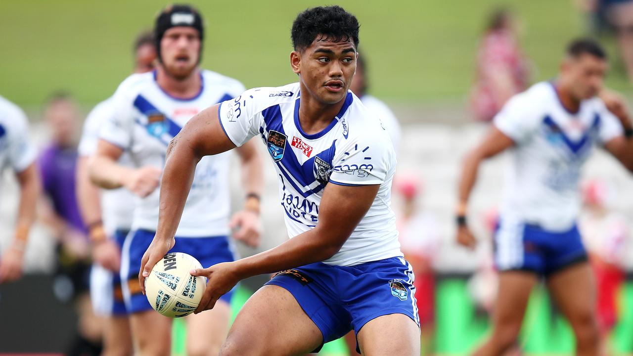 Karl Oloapu in action for the Bulldogs. Picture: NRL Photos