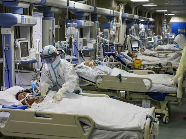 Medical workers in Wuhan. Picture: AP