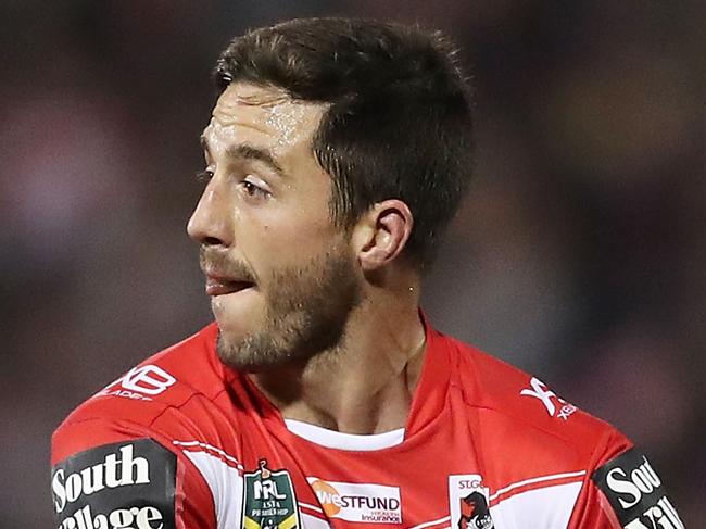 PENRITH, AUSTRALIA - MAY 26:  Ben Hunt of the Dragons in action during the round 12 NRL match between the Penrith Panthers and the St George Illawarra Dragons at Panthers Stadium on May 26, 2018 in Penrith, Australia.  (Photo by Mark Metcalfe/Getty Images)