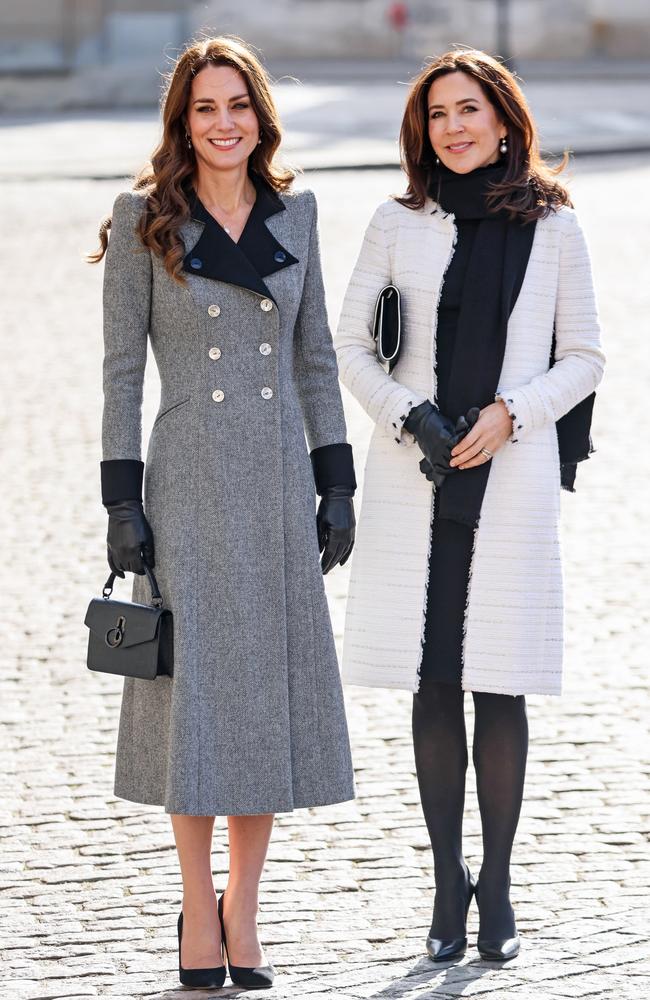 Denmark’s Queen Mary and Kate, the Princess of Wales, are united by their lustrous brunette locks and improbable origin stories. Picture: Chris Jackson/Getty Images