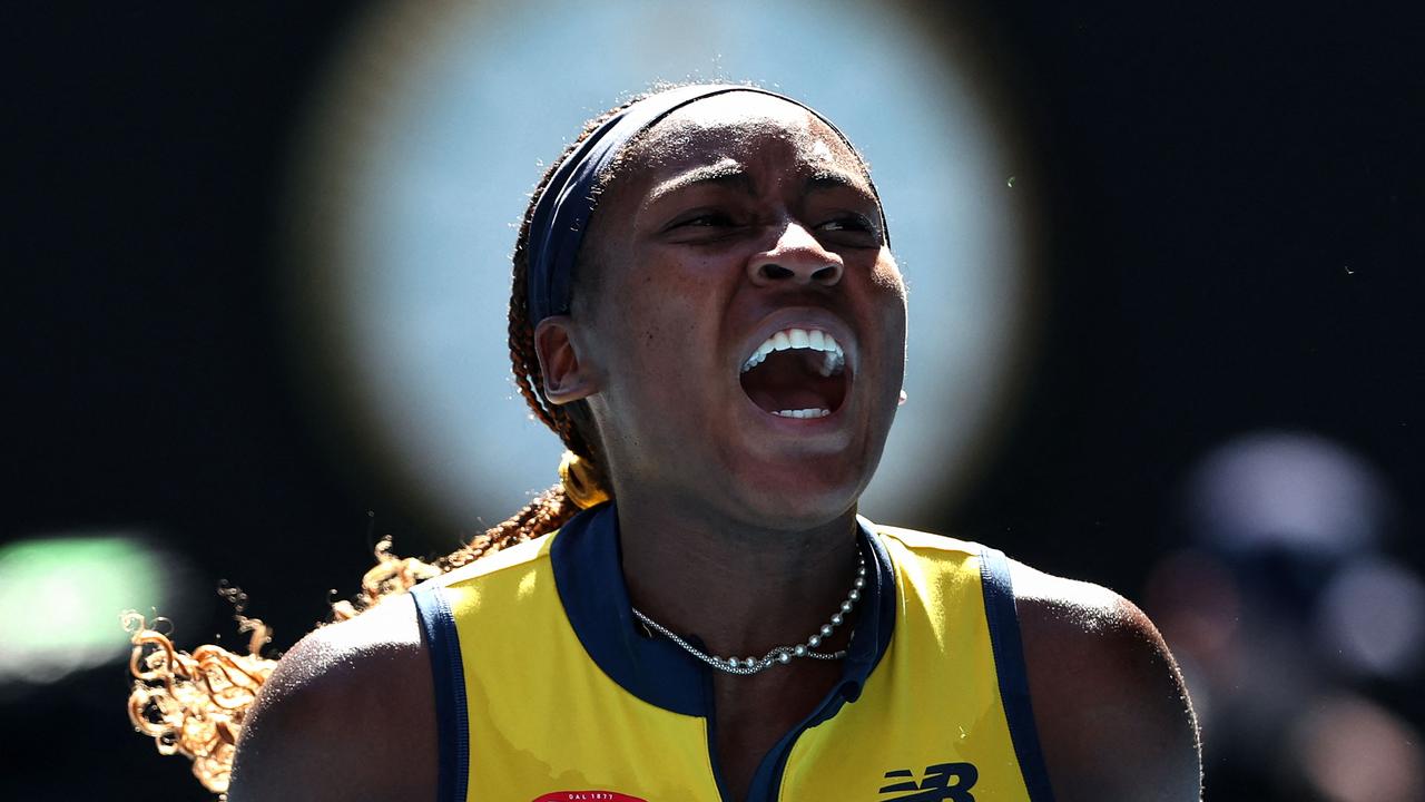 Coco Gauff survived an “absolute bin fire” of a match. (Photo by Martin KEEP / AFP)