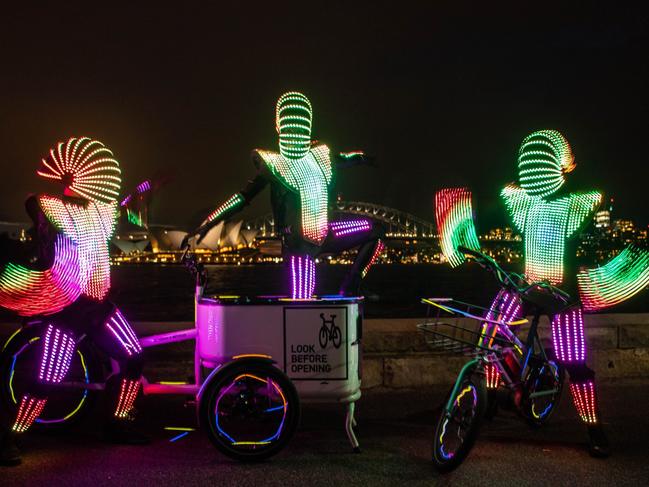The Light the City family cycling event. Picture: SydneyCycleways
