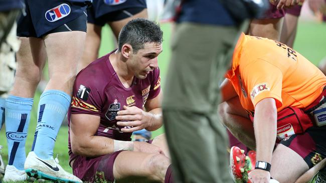 Billy Slater hurt after full time siren.