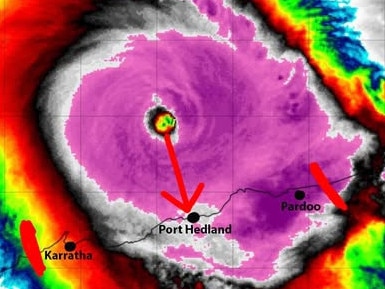 The Satelite map for Tropical Cyclone Zelia. Picture - BOM