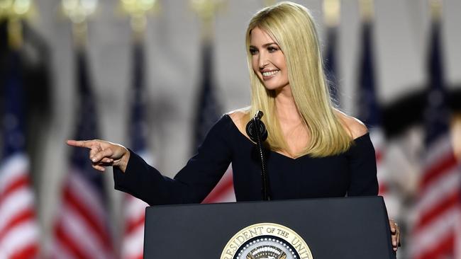 Ivanka Trump introduces her father to the convention on Friday. Picture: AFP