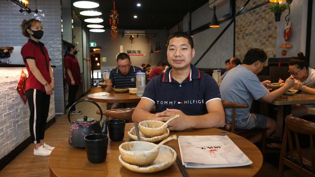 Vincent Lei at Mr. Stonepot, one of the restaurants he manages in Eastwood, said last week that turnover across his four restaurants had slumped by two-thirds. Picture: Britta Campion