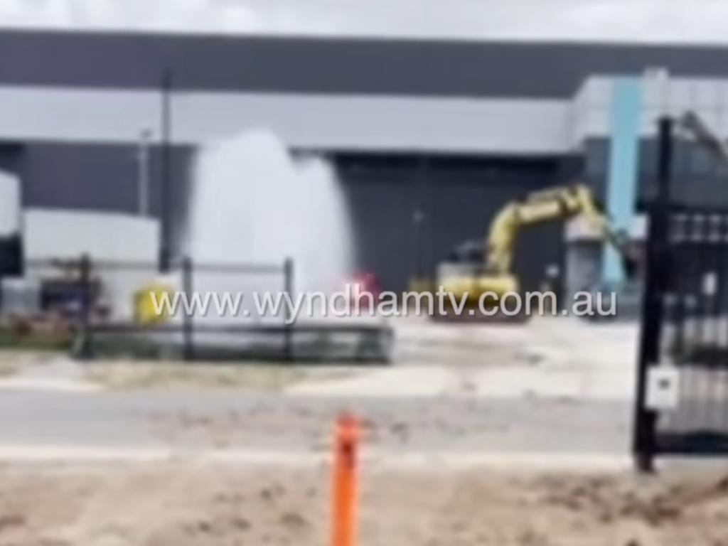 A man went on a wild rampage with excavator in Melbourne. Picture: Wyndham TV/Facebook