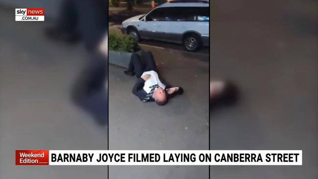 Barnaby Joyce responds to footage of him lying on a footpath | Sky News ...