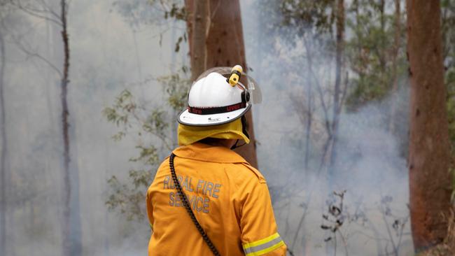 More than 20 fire crews are battling a bushfire near Warwick on the Southern Downs. Picture Supplied Queensland Fire Department