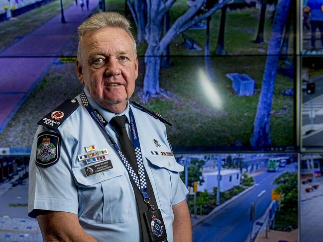 Assistant Commissioner Brian Wilkins inside the DTACC at the police district headquarters in Surfers Paradise.  Picture: Jerad Williams