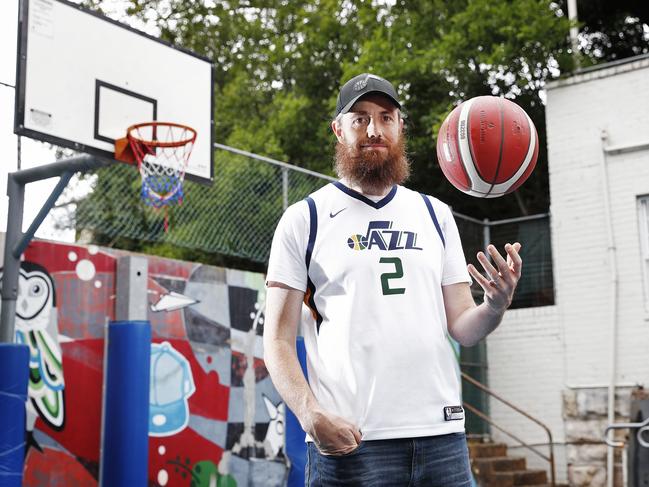 Atlassian CEO and founder Mike Cannon-Brookes at Sydney’s Pyrmont after purchasing a minority share in the Utah Jazz NBA team. Picture: Sam Ruttyn