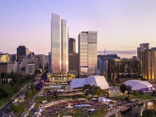 New landmark second tower at the Festival Plaza site . Picture: Walker Corporation