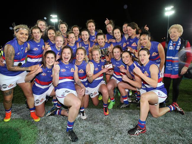 The victorious Western Bulldogs’ women’s team. Picture: Michael Klein