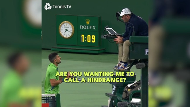 Novak Djokovic erupts at the umpire during heated Indian Wells match