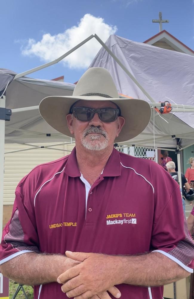 Mackay First candidate Lindsay Temple said vandals had wrecked his gazebo the night before the election. Photo: Zoe Devenport