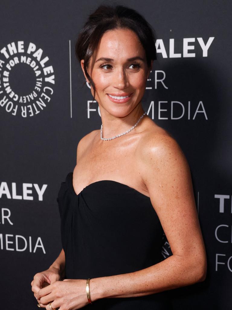 Meghan appeared at The Paley Center for Media gala honouring her friend Tyler Perry at the Beverly Wilshire Hotel on Wednesday night. Picture: Etienne Laurent/AFP