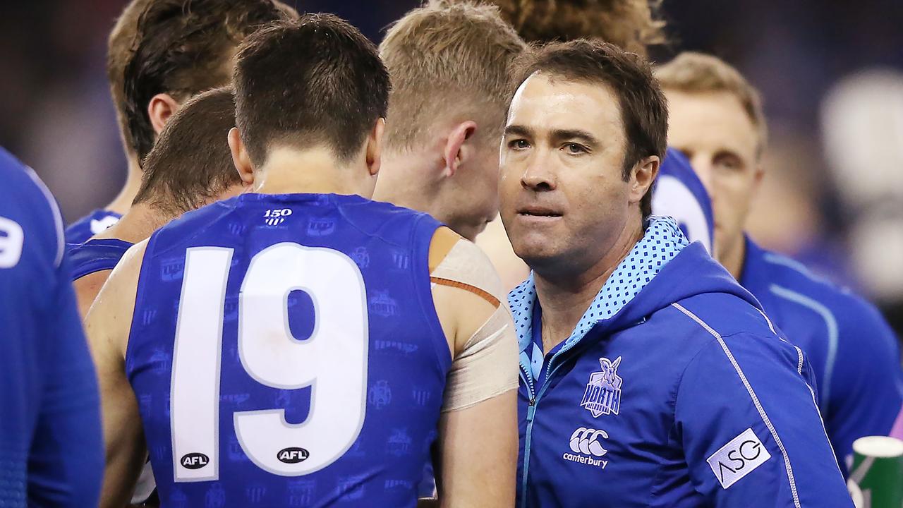 Kangaroos head coach Brad Scott responds to reports he’ll part ways with the club.