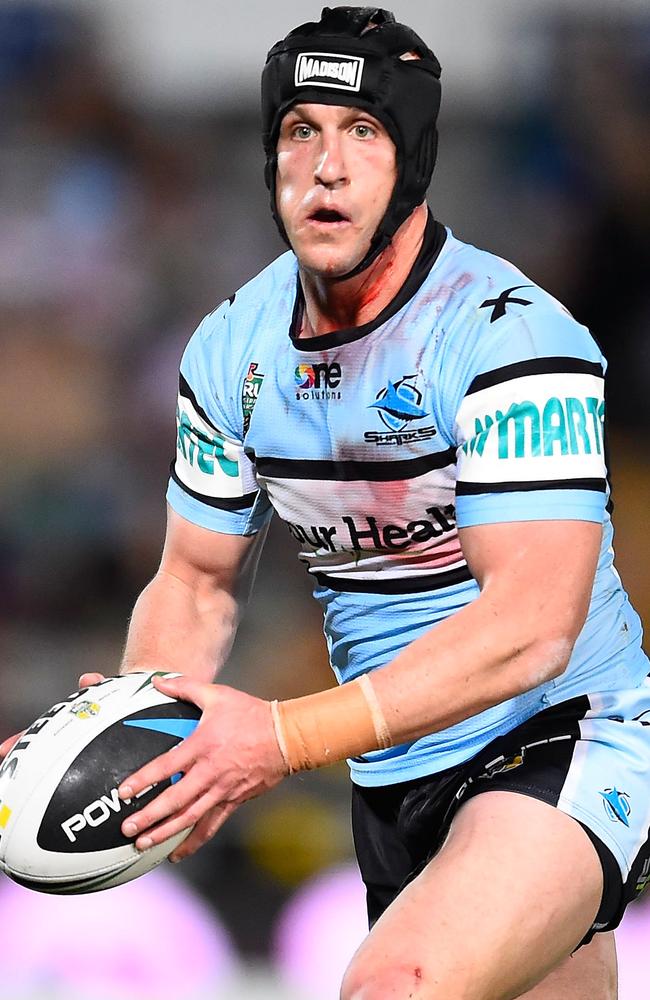 Robson returned to the field against the Cowboys wearing headgear. Pic: Ian Hitchcock/Getty Images