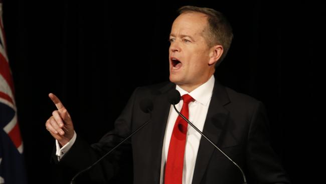 Bill Shorten speaks in Moonee Ponds. Picture: David Caird