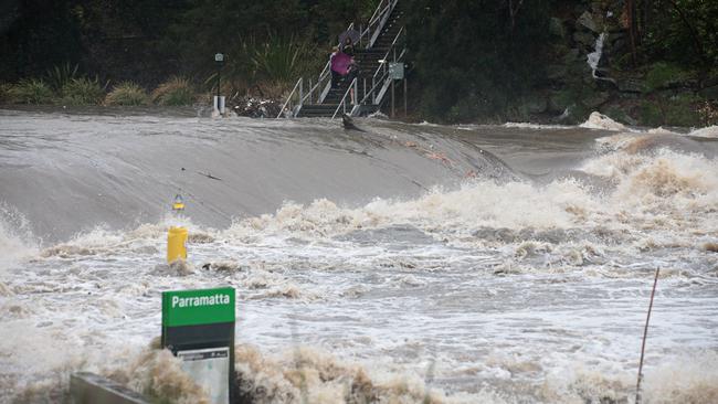 Parramatta River flooding. Picture: Adam Yip