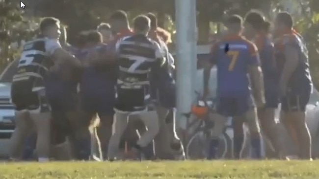 Violence erupts on the suburban footy field.