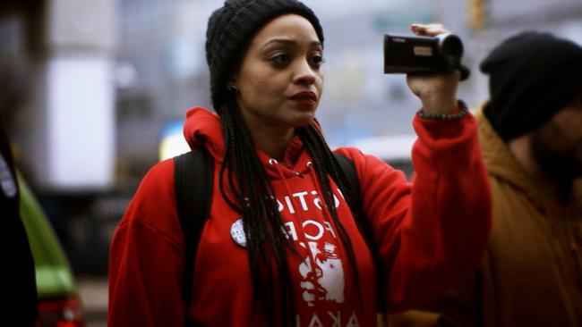 Copwatcher Kim: Aggressive, militant, and hopeful there is a camera rolling to protect her sons. Picture: ABC