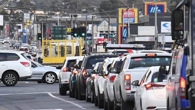 Traffic on South Road. Picture: Mark Brake