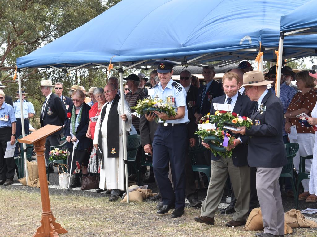 Guests and members of the public were invited to lay wreaths at the memorial