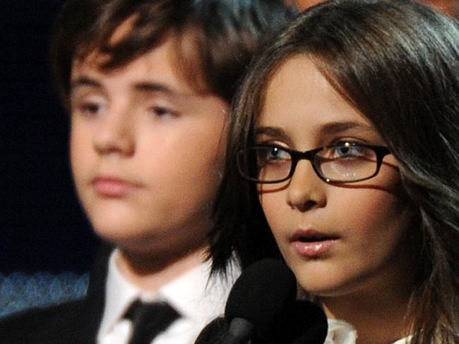 Prince and Paris accept their father's Lifetime Achievement Award in 2010.