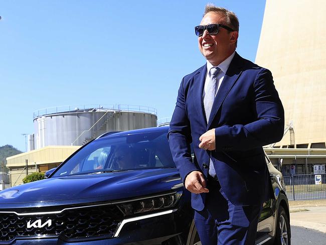 Queensland State Election coverage with the Queensland Premier Steven Miles visiting the Stanwell Power station just outside Rockhampton. Pics Adam Head