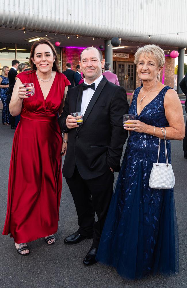 Representing Aim Big Employment are (from left) Krystal Thompson, Phillip Wright and Vinita Saunders at the Little Pig Consulting Business Excellence Awards at Rumours International, Saturday, October 19, 2024. Picture: Kevin Farmer