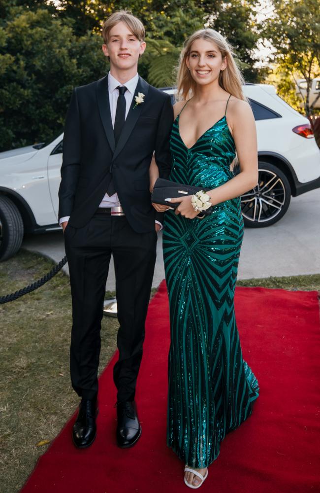 Lincoln with his formal partner at the Glasshouse Christian College formal. Picture: Jordan Bull of JBull Photography