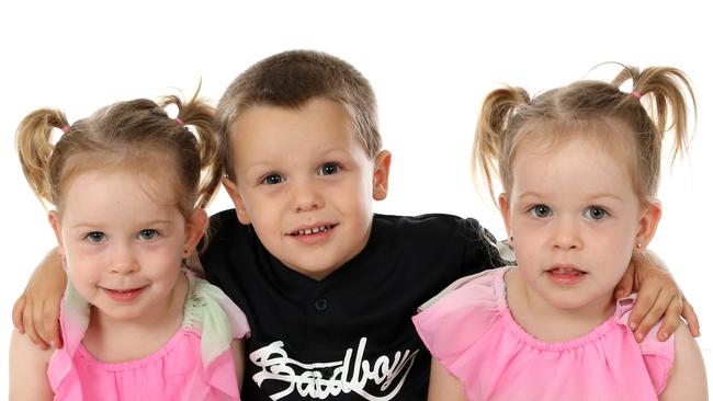 Rhainer, Navaro and Skylar Lawrence in a family photo. Skylar tragically died from meningococcal disease last month.