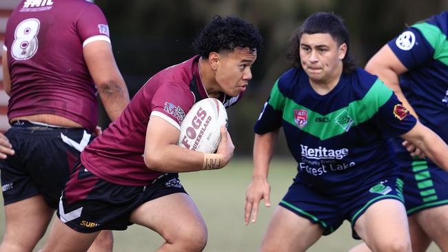 Paea Puleiku In action during the Walters Cup Year 10 Rugby League match b between Marsden State High at Forest Lake. Pics Adam Head