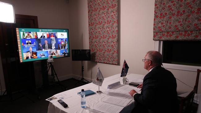 Prime Minister Scott Morrison takes part in the G20 Summit. Picture: Supplied/Adam Taylor