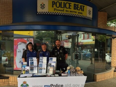 Officer in Charge Senior Constable Jamie McCarthy with VIP’s Mavis and Karl.