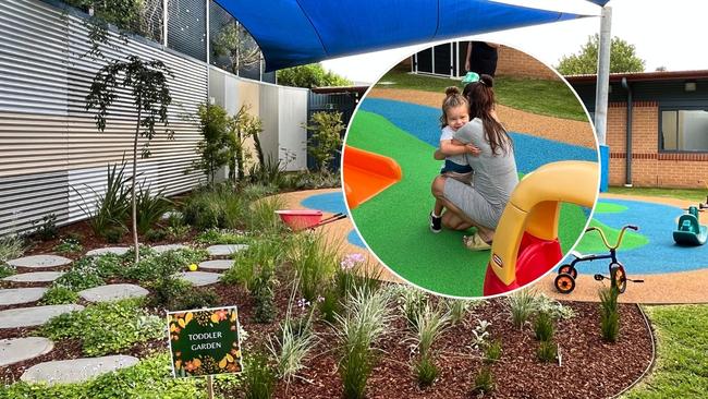 Parents and kids can enjoy the new 'toddler garden' and outdoor spaces now open at Karitane Early Parenting Centre, Campbelltown. Picture: Inasha Iftekhar