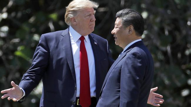 US President Donald Trump, met with Chinese President Xi Jinpin at Mar-a-Lago in Florida last April and has accused Beijing of not doing enough to rein in North Korea. Picture: Alex Brandon/AP