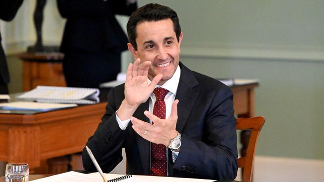 David Crisafulli after being sworn in as premier on Monday. Picture: John Gass/NCA NewsWire