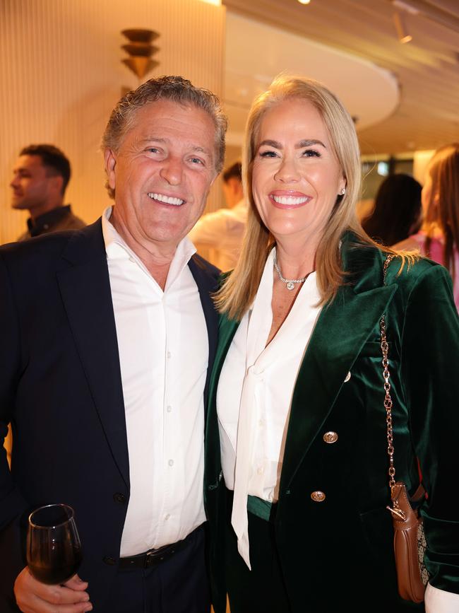 Brett Frizelle and Rebecca Frizelle at the Gold Coast Titans NRLW 2025 Season Launch at Isoletto The Star Gold Coast. Picture, Portia Large.