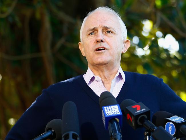 Prime Minister Malcolm Turnbull speaks during a press conference in Sydney on Sunday, July 29, 2018. (AAP Image/Jeremy Ng) NO ARCHIVING