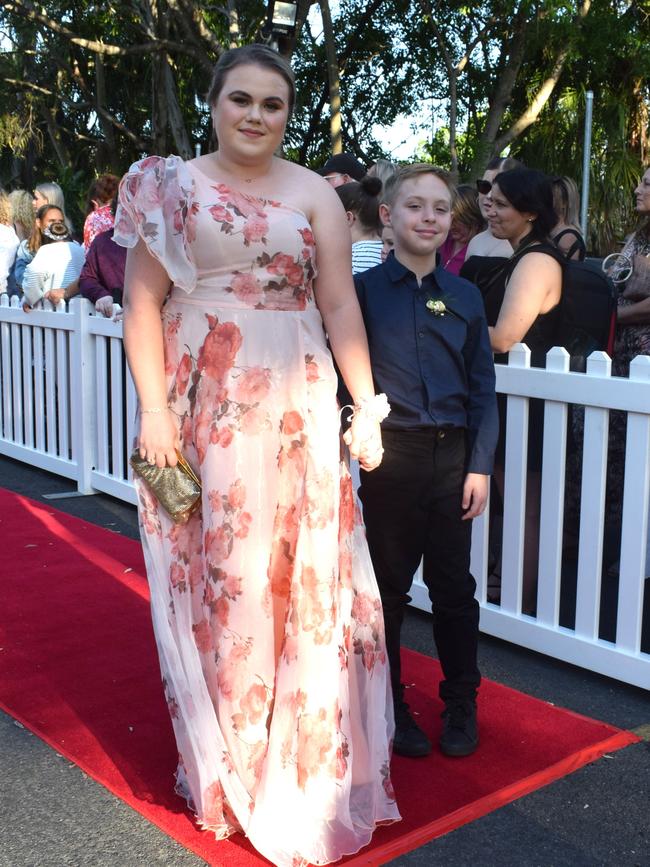 Lexie Gray and her little brother Nate Timms at the North Rockhampton High School Formal 2023.