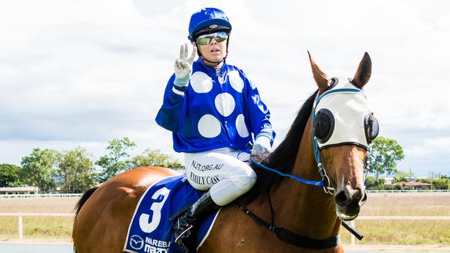 Jockey Emily Cass. Picture: Peter Roy.